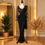 black gold ready to wear designer saree