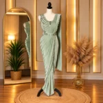 mint green ready to wear designer saree
