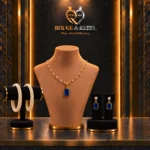 sapphire blue pendant necklace set