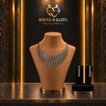 Silver fringe jewelry set.