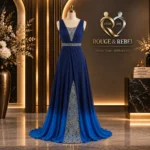 Royal blue floor-length gown