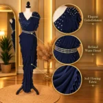 navy blue ready to wear designer saree